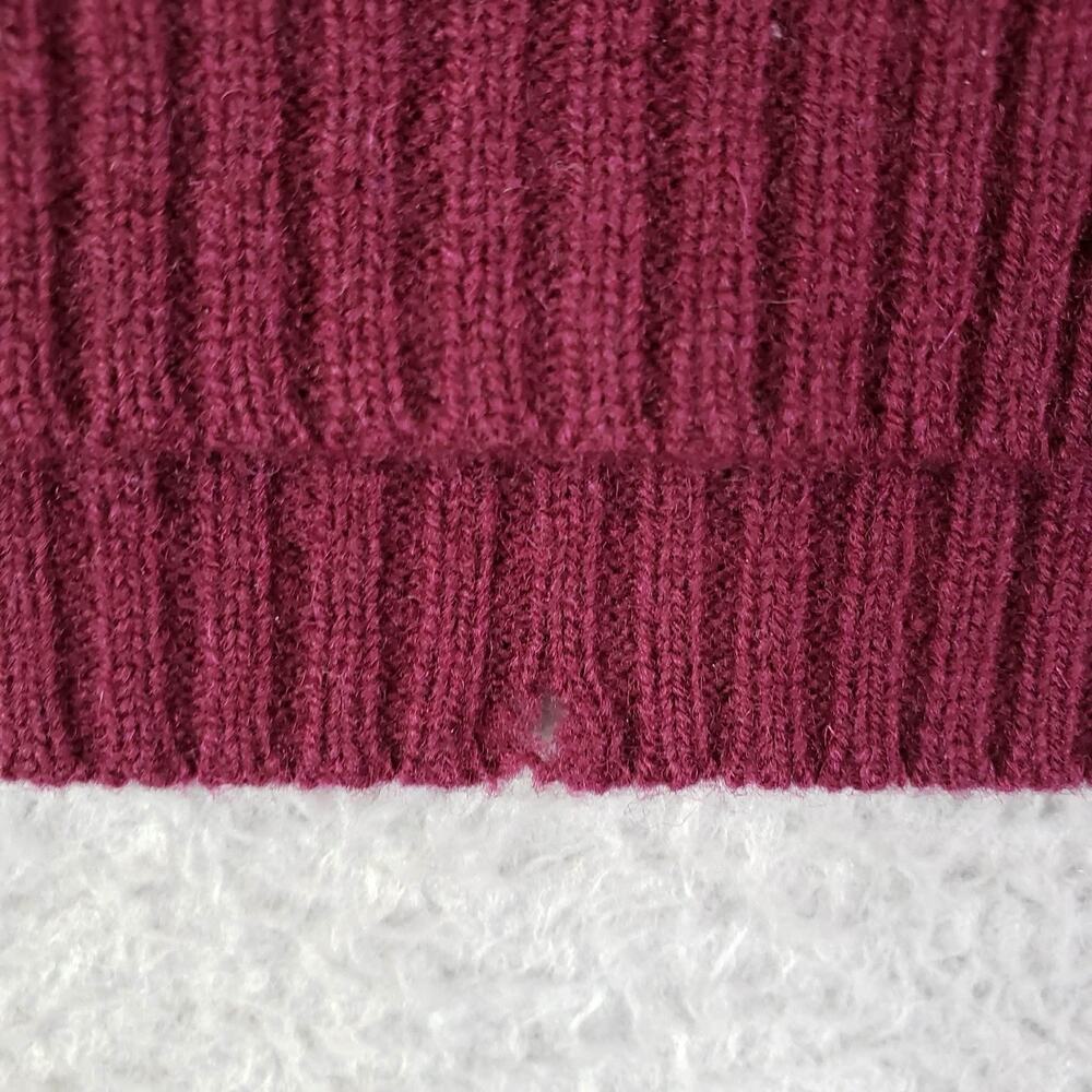 Vintage Woolrich Sweater Wool Knit Burgundy Crewneck Mens Size Large - Picture 7 of 9